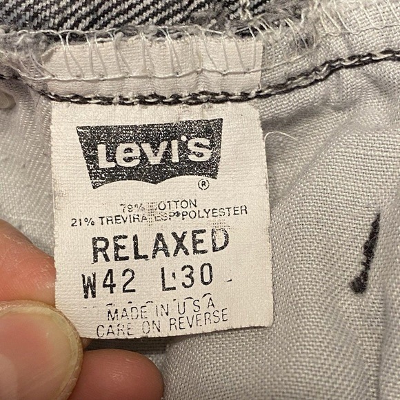 Vintage 90s Levis Relaxed Fit Jeans Men 42x29 Gray Straight Leg Made USA - Picture 5 of 13